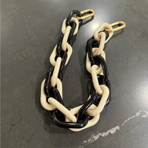 Clare V Black and Cream Chain Strap